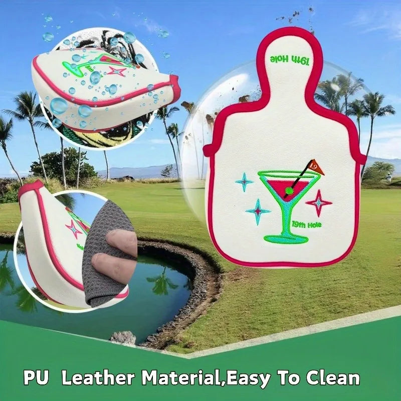 Elegant Martini Glass Putter Cover "19th Hole"