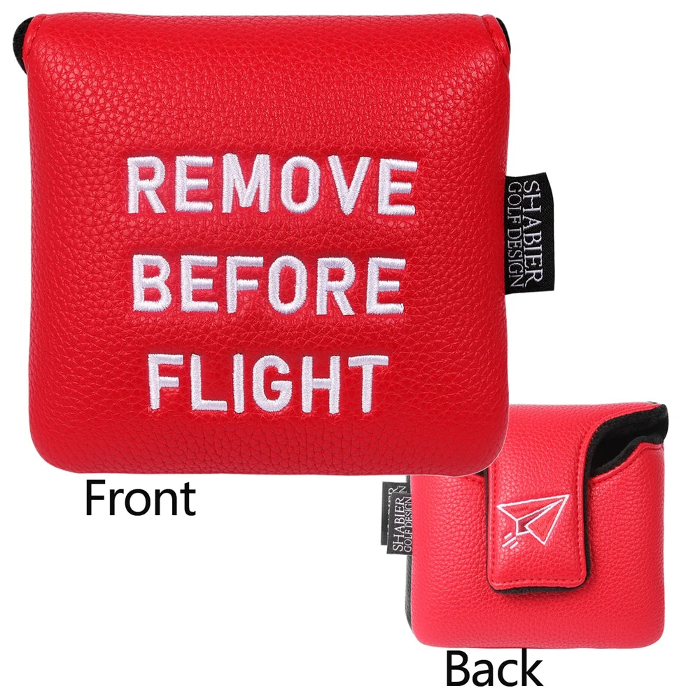 'REMOVE BEFORE FLIGHT' Embroidery Magnet Closure Golf Headcover