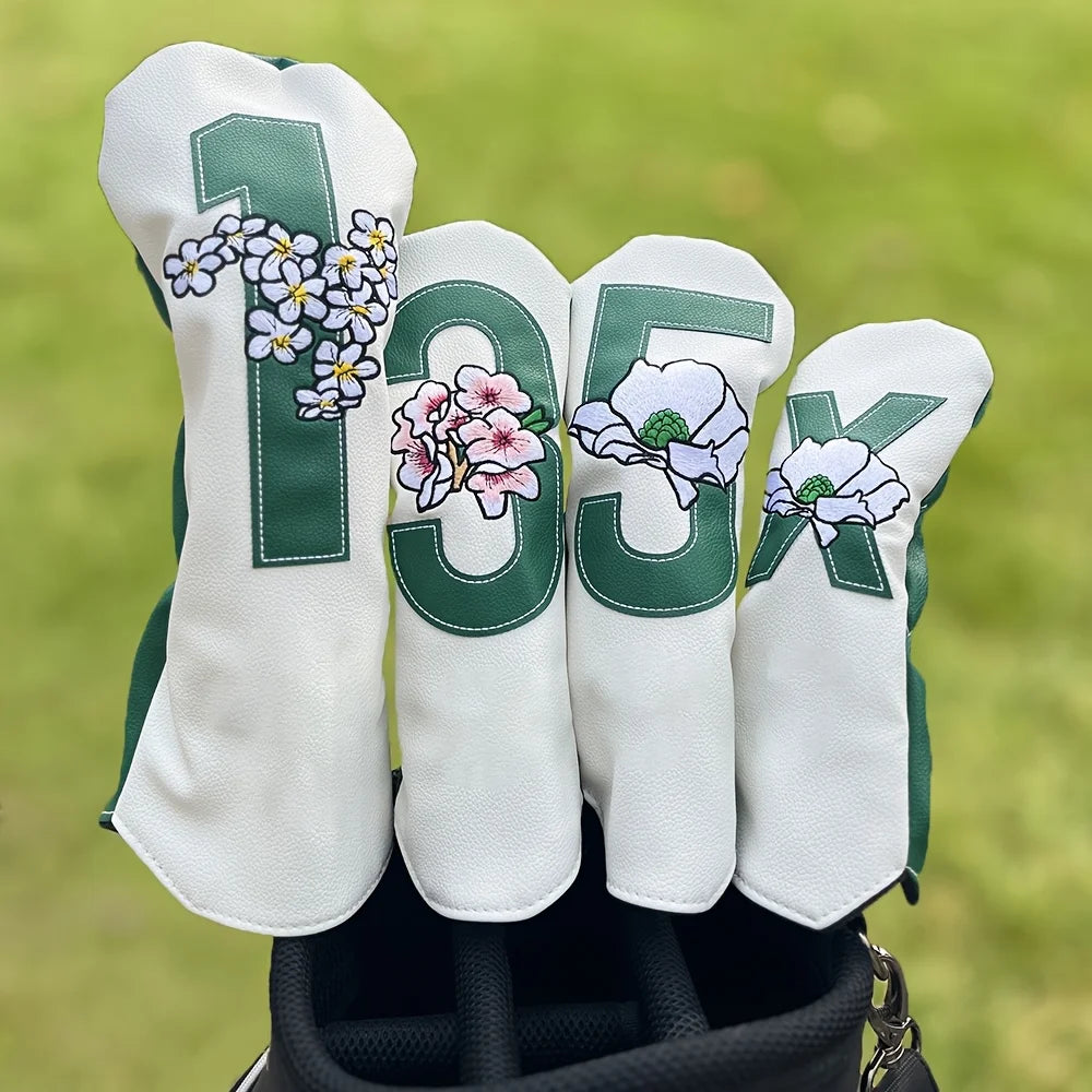 Floral Series White Golf Club Head Covers