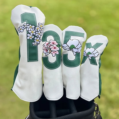 Floral Series White Golf Club Head Covers