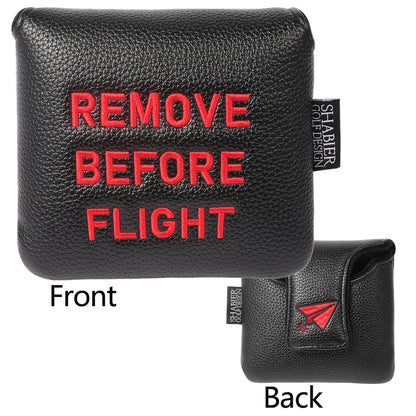 'REMOVE BEFORE FLIGHT' Embroidery Magnet Closure Golf Headcover