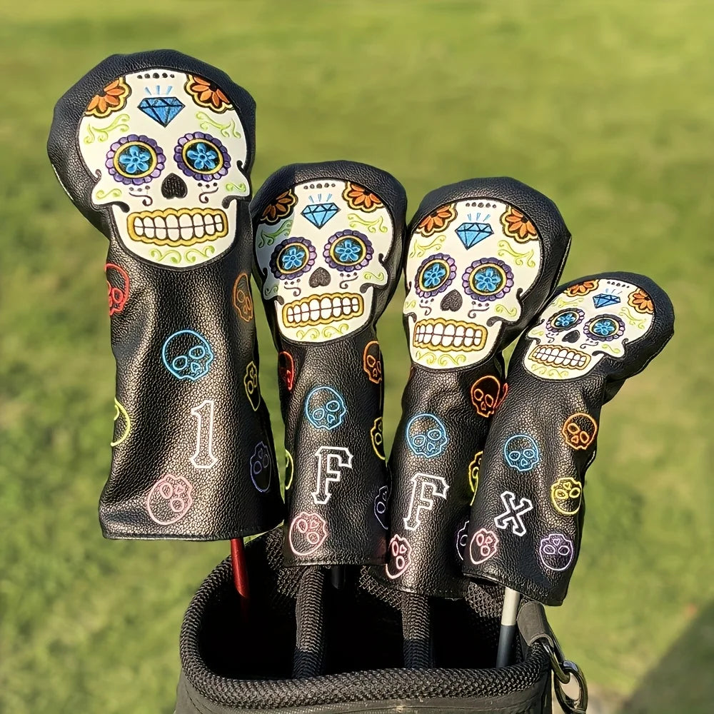 Mexican Sugar Skull Pattern Golf Club Covers
