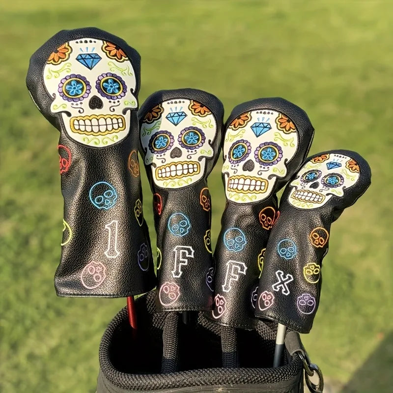 Mexican Sugar Skull Pattern Golf Club Covers