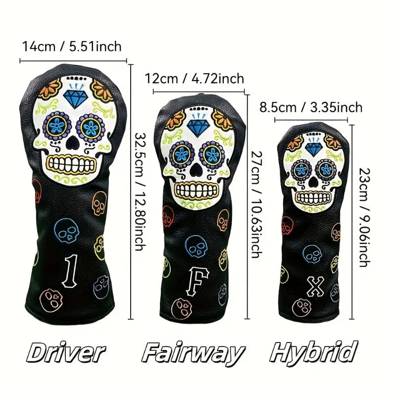 Mexican Sugar Skull Pattern Golf Club Covers
