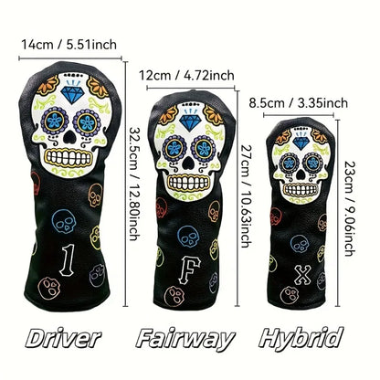Mexican Sugar Skull Pattern Golf Club Covers