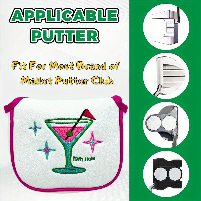 Elegant Martini Glass Putter Cover "19th Hole"